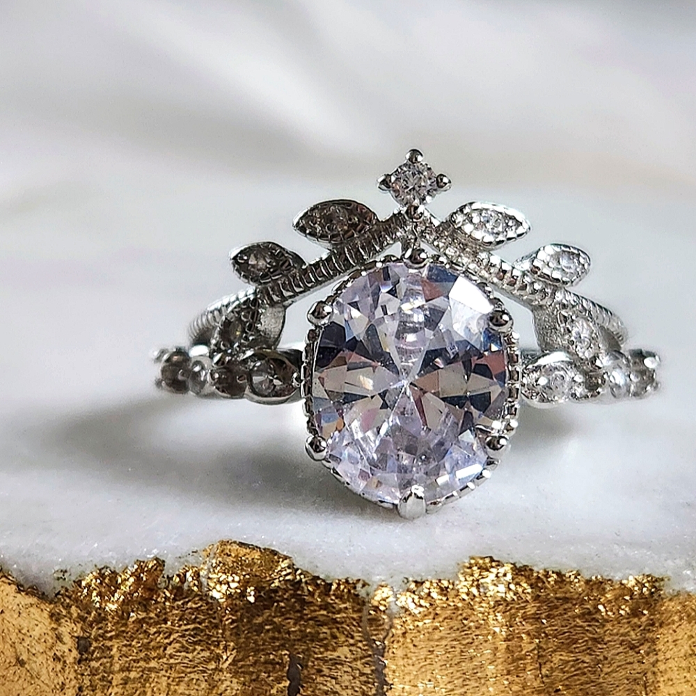 NWT Ryze White Frost Cubic Zirconia .925 Sterling Silver Ring - Size 8